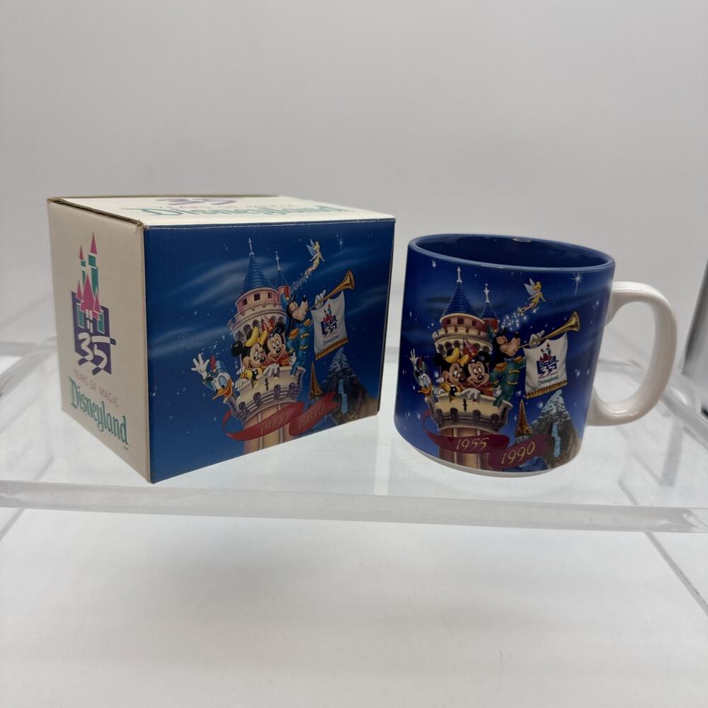 Disneyland 35 Years of Magic Anniversary Coffee Cup Mug, 1955-1990 Disney Mickey